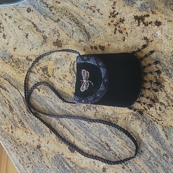 Handbags - Velour Super cute black  crossbody bag